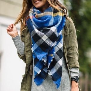 🔹Ice Queen🔹 Tartan Plaid Oversized Blanket Scarf